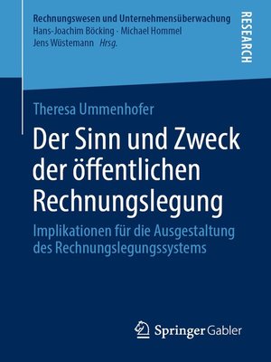 cover image of Der Sinn und Zweck der öffentlichen Rechnungslegung
